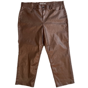 Lands’ End Rose Gold Metallic Ankle Jeans NEW Size 22W